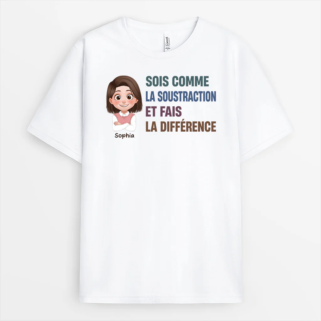 Tee Shirt Personnalisé Professeur - Sois Comme La Soustraction