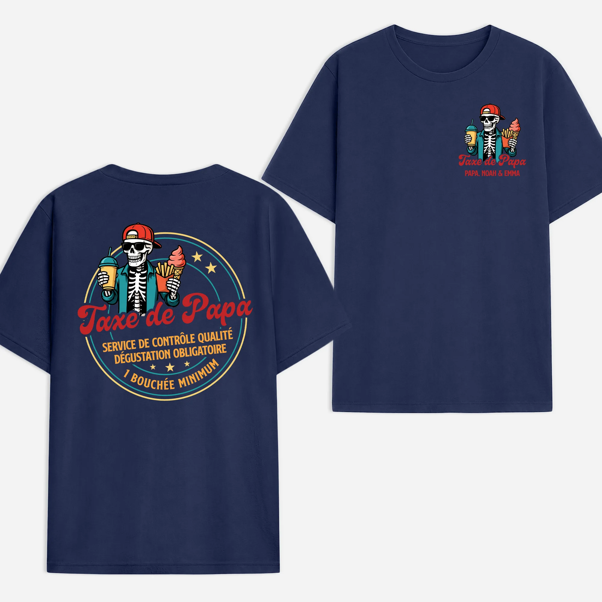 Tee Shirt Personnalisé Recto Verso Avec Humour - Bouchée Minimum De Papa Papy