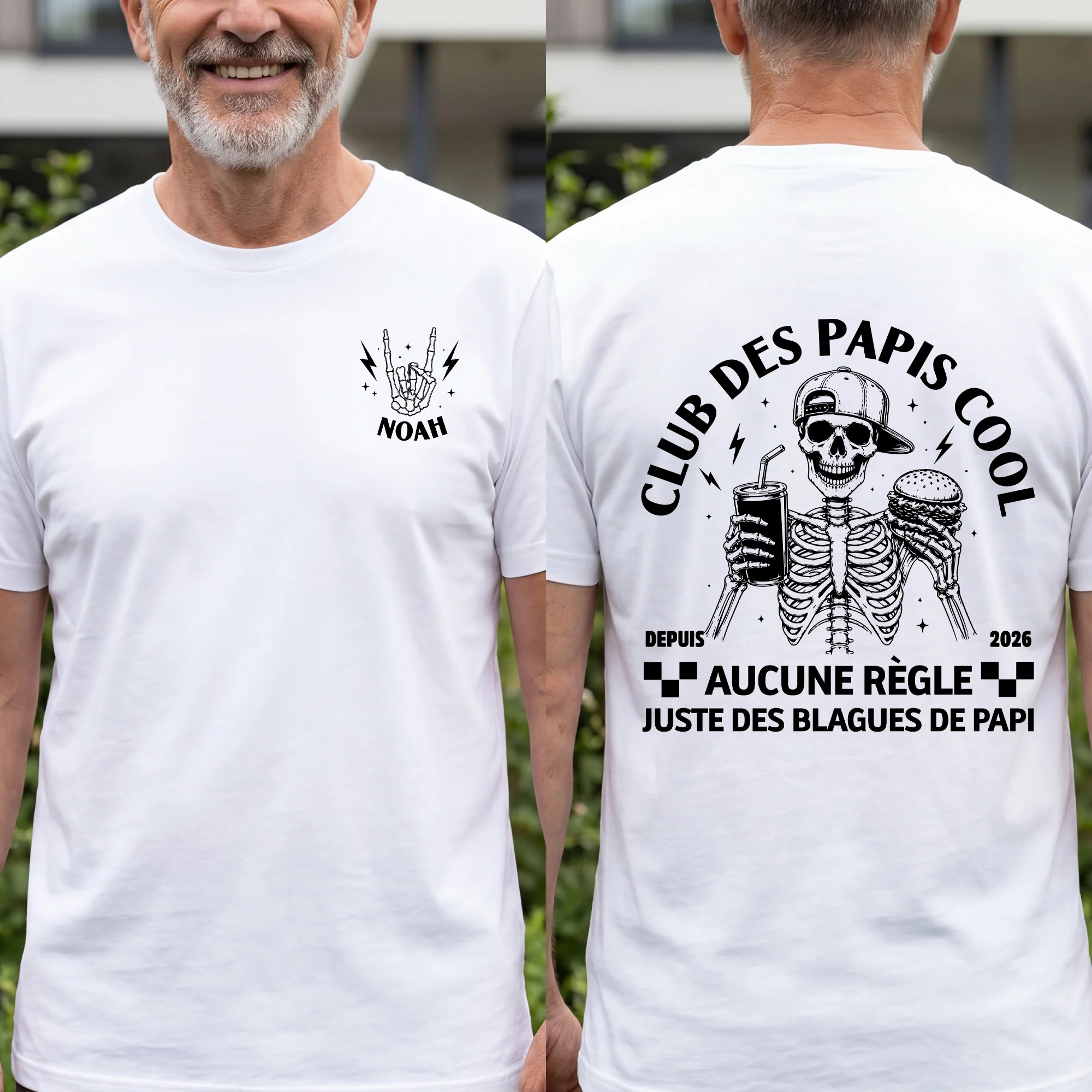 Tee Shirt Personnalisé Recto Verso - Juste Des Blagues De Papa Papy - Image 2