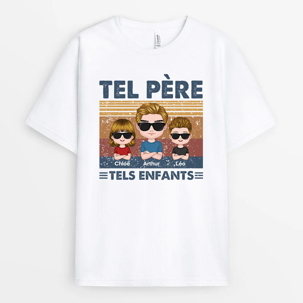 Tee Shirt Personnalisé Pour Papa & Enfants - Tel Père Tels Enfants Chibi