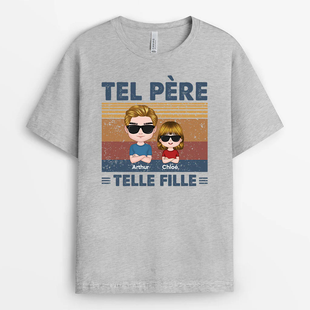 Tee Shirt Personnalisé Pour Papa & Enfants - Tel Père Tels Enfants Chibi - Image 2