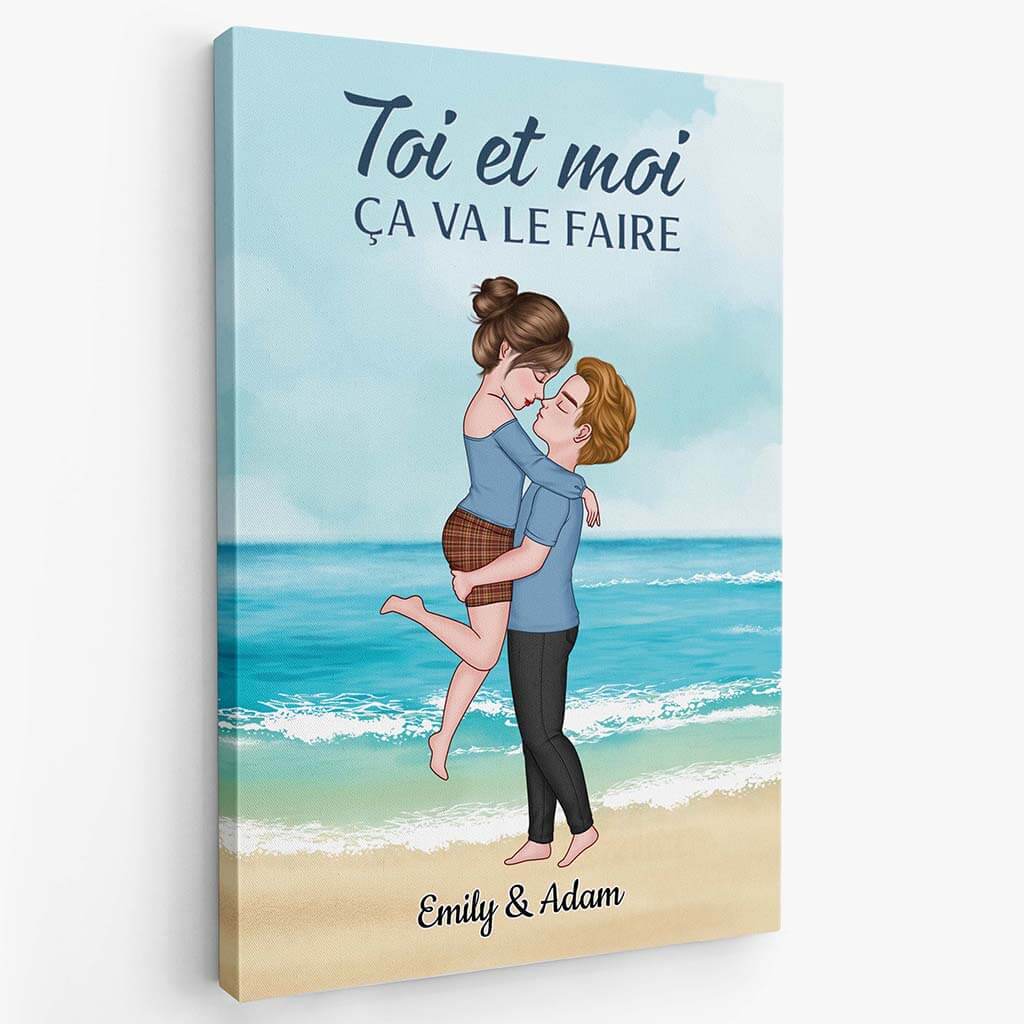 Toile Personnalisée Couple - Toi et Moi, Pour Toujours Au Bord De La Mer - Image 2