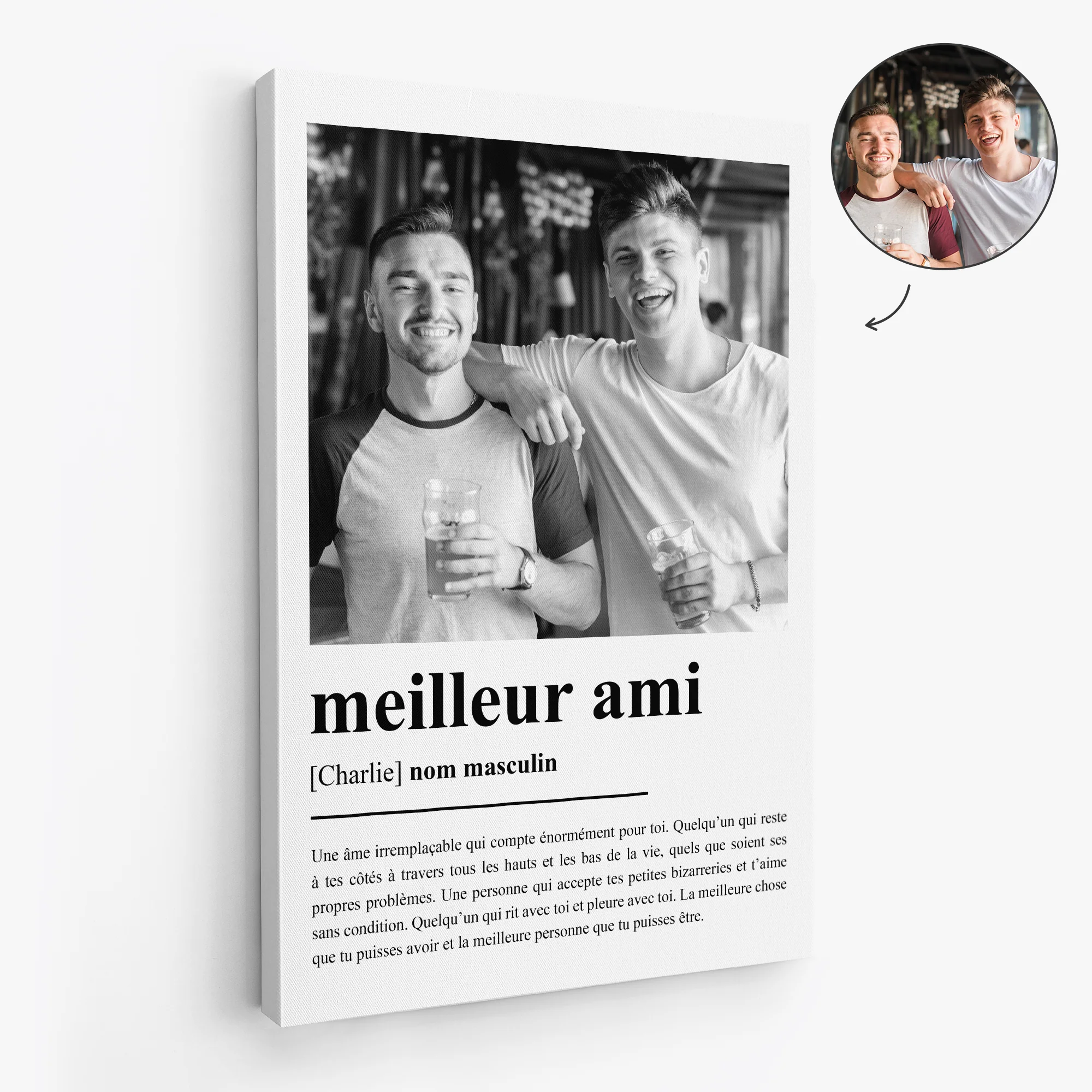 Toile Avec Photo Personnalisée - Cadeau Pour Meilleure Amie/Meilleur Ami - Image 2