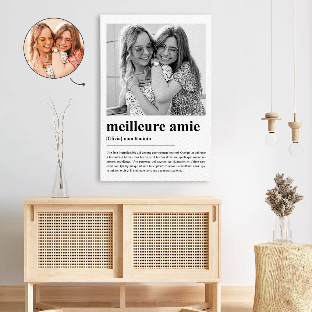 Toile Avec Photo Personnalisée - Cadeau Pour Meilleure Amie/Meilleur Ami - Image 3
