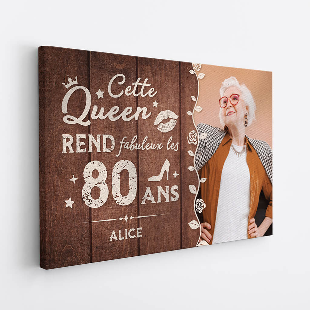 Toile Personnalisé Anniversaire - Cette Queen Rend Fabuleux Les 60 Ans Personnalisée - Image 2