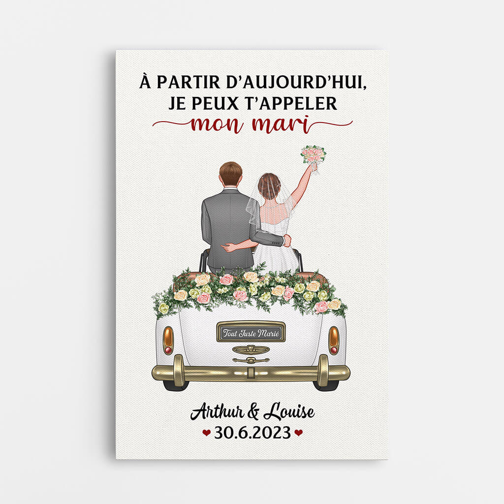 Toile Personnalisée Couple - Je Peux T'appeler Mon Mari