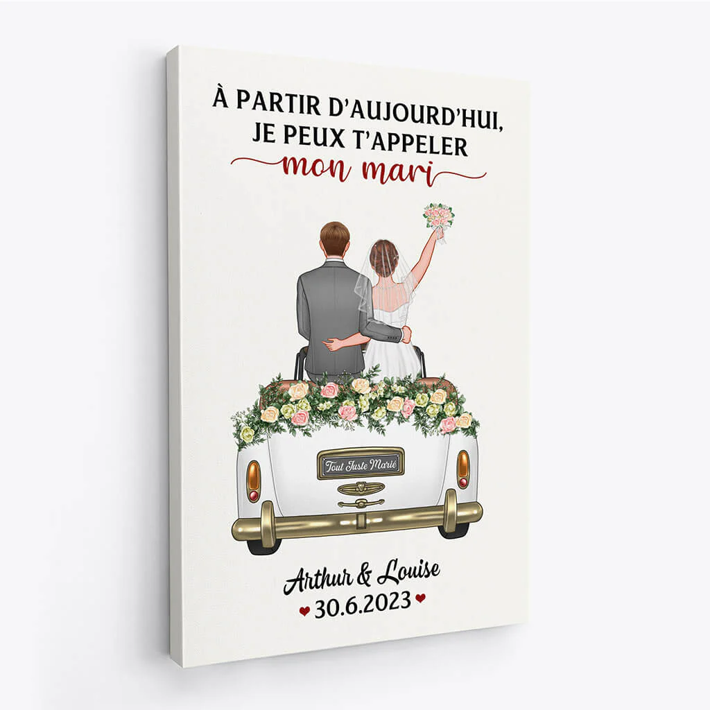 Toile Personnalisée Couple - Je Peux T'appeler Mon Mari - Image 2