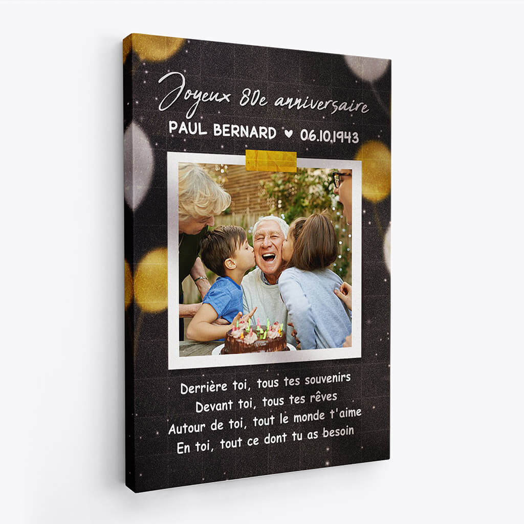 Toile Personnalisé Photo - Toile Joyeux Anniversaire - Image 2