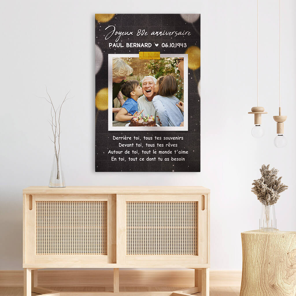 Toile Personnalisé Photo - Toile Joyeux Anniversaire - Image 3