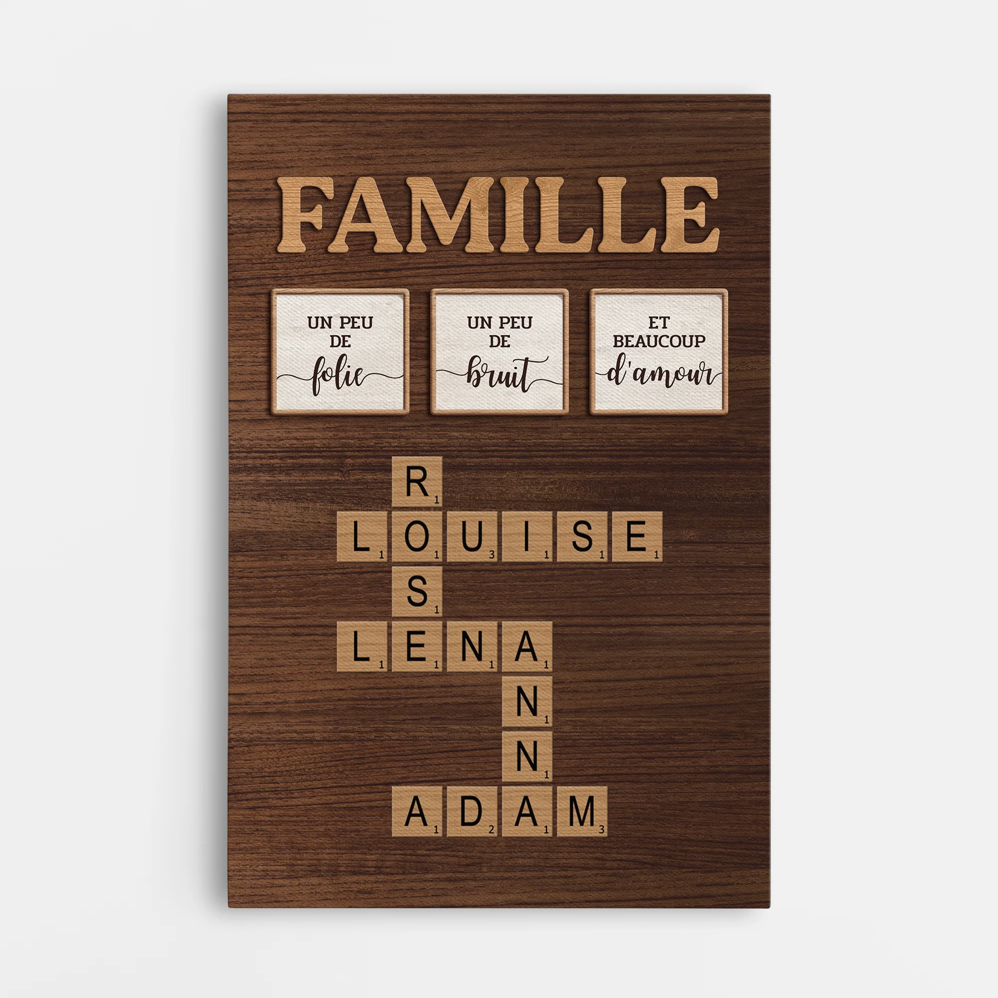 Toile Mot Croise Famille Personnalisée – Amour De La Famille