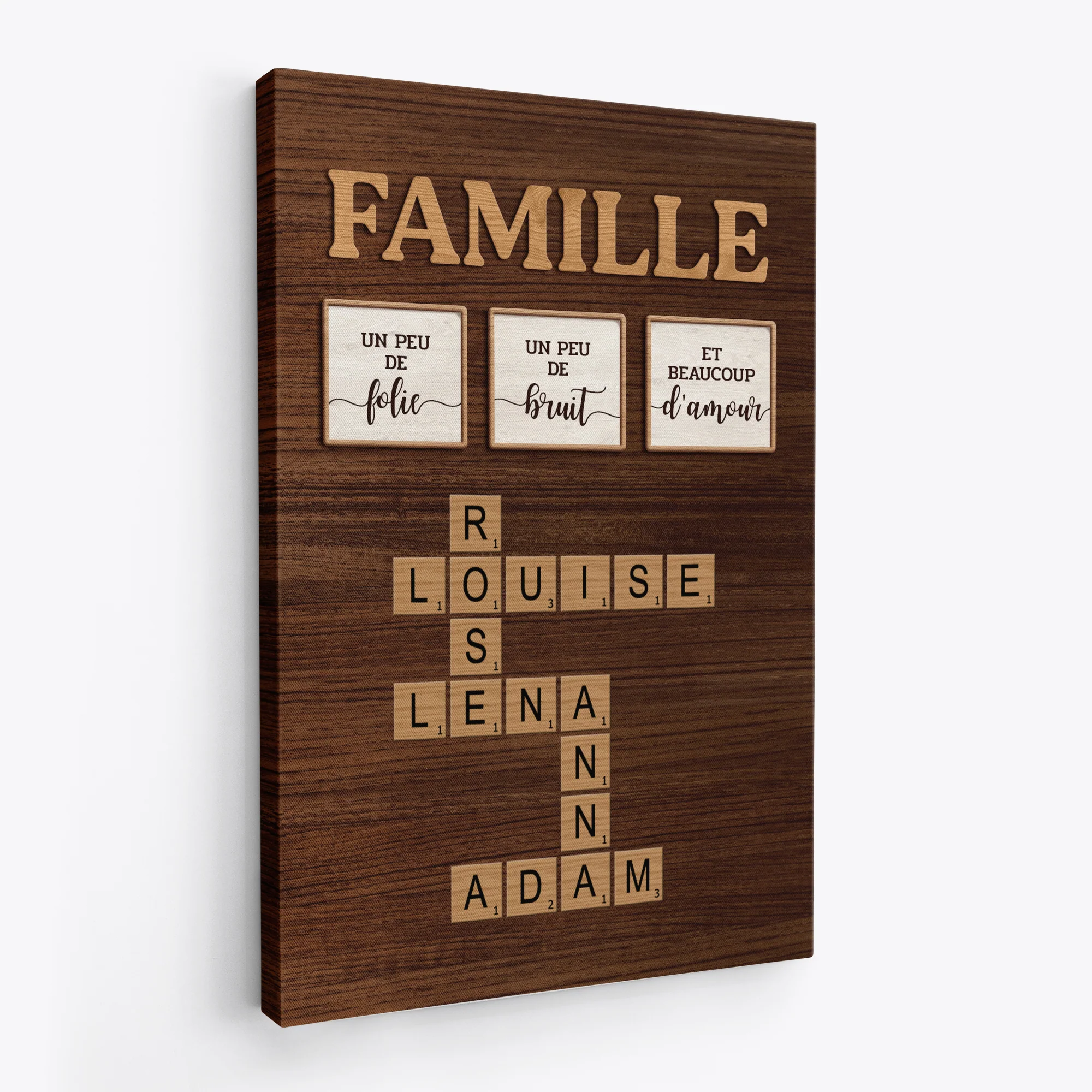Toile Mot Croise Famille Personnalisée – Amour De La Famille - Image 2
