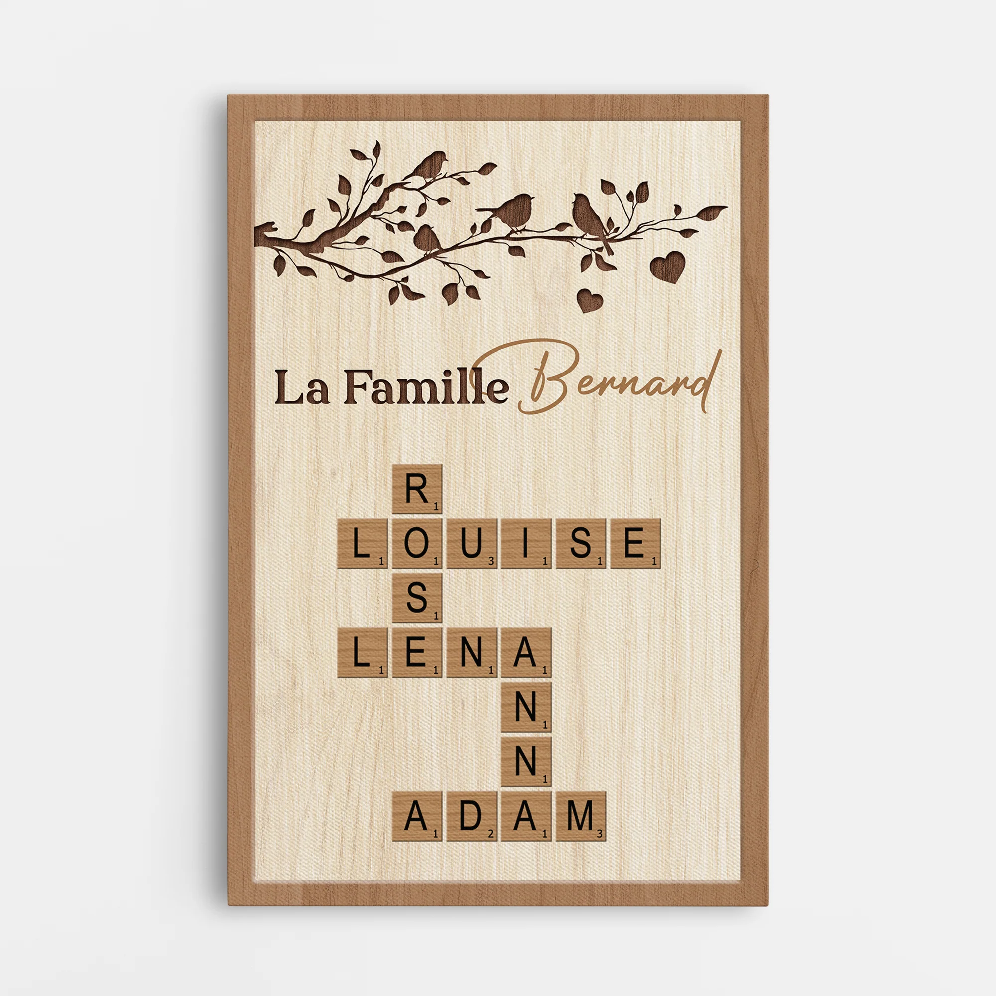 Tableau Avec Les Prénoms De La Famille – Version Scrabble