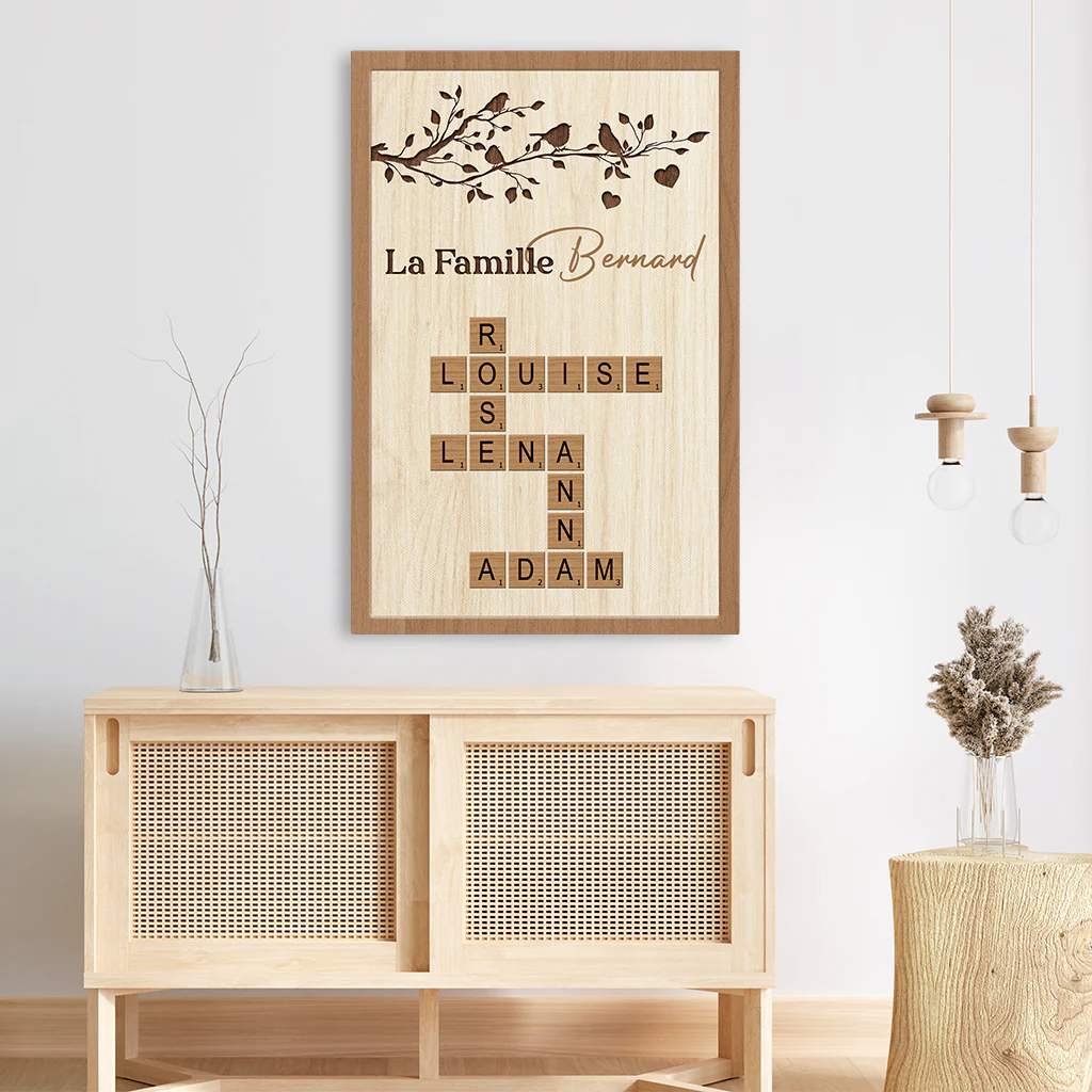 Tableau Avec Les Prénoms De La Famille – Version Scrabble - Image 3