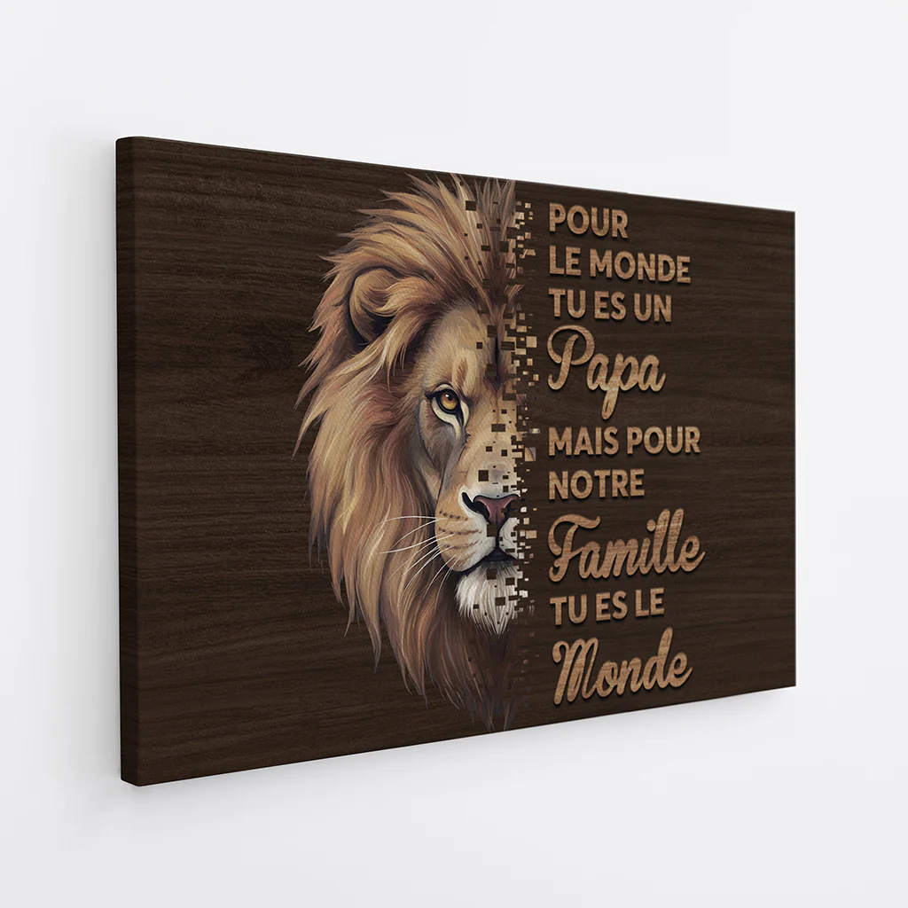 Toile Personnalisée Maman - Tu Es Le Monde - Version Lion - Image 2