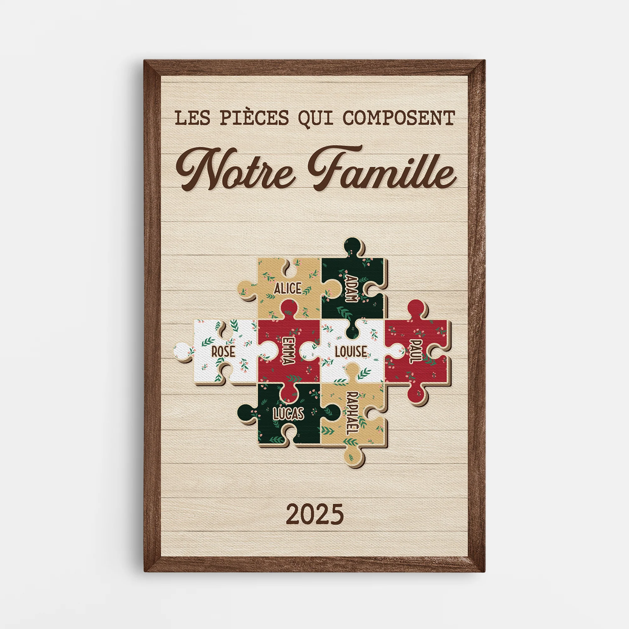 Tableau Avec Les Prénoms De La Famille – Les Pièces De Notre Famille
