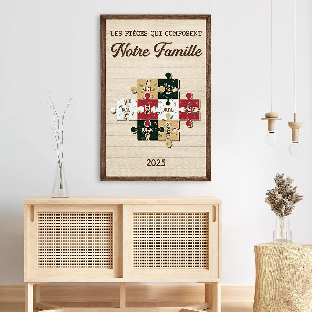 Tableau Avec Les Prénoms De La Famille – Les Pièces De Notre Famille - Image 3