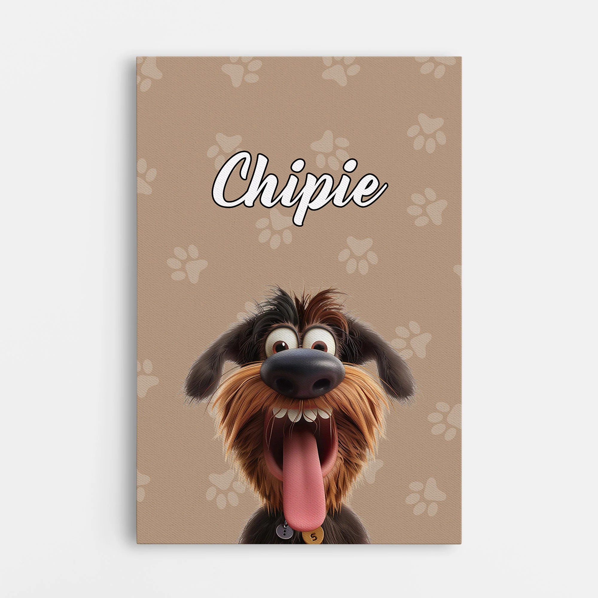 Toile Personnalisée Avec Chien - Design Cartoon