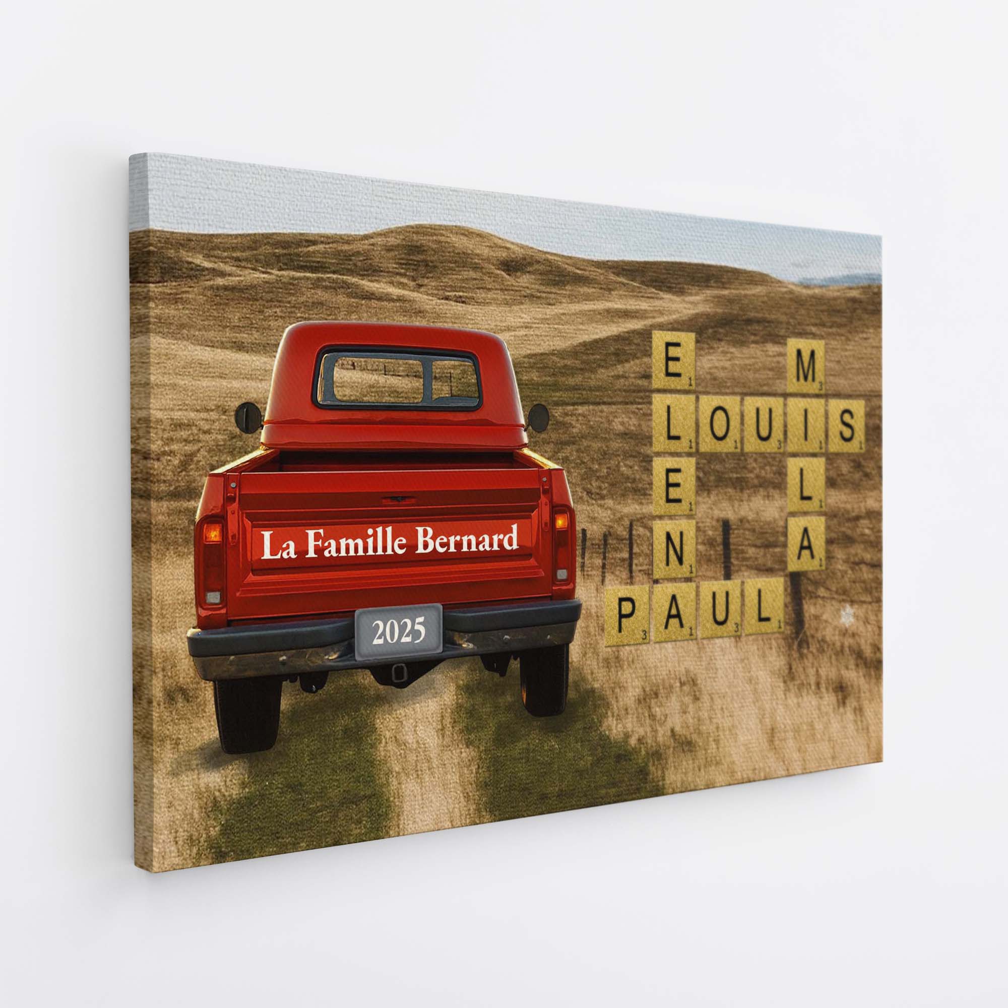Notre Famille En Voiture – Toile Avec Mots Croisés Personnalisée - Image 2