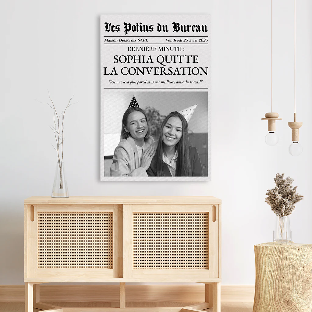 Toile Personnalisée Avec Photo Collègue - Cadeau Départ Pour Ma Meilleure Amie Du Travail - Image 3
