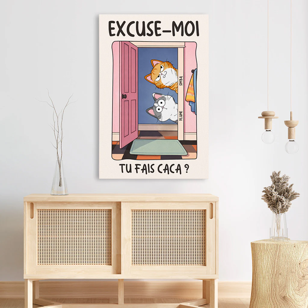 Toile Personnalisée Chat - Excuse-moi - Image 3