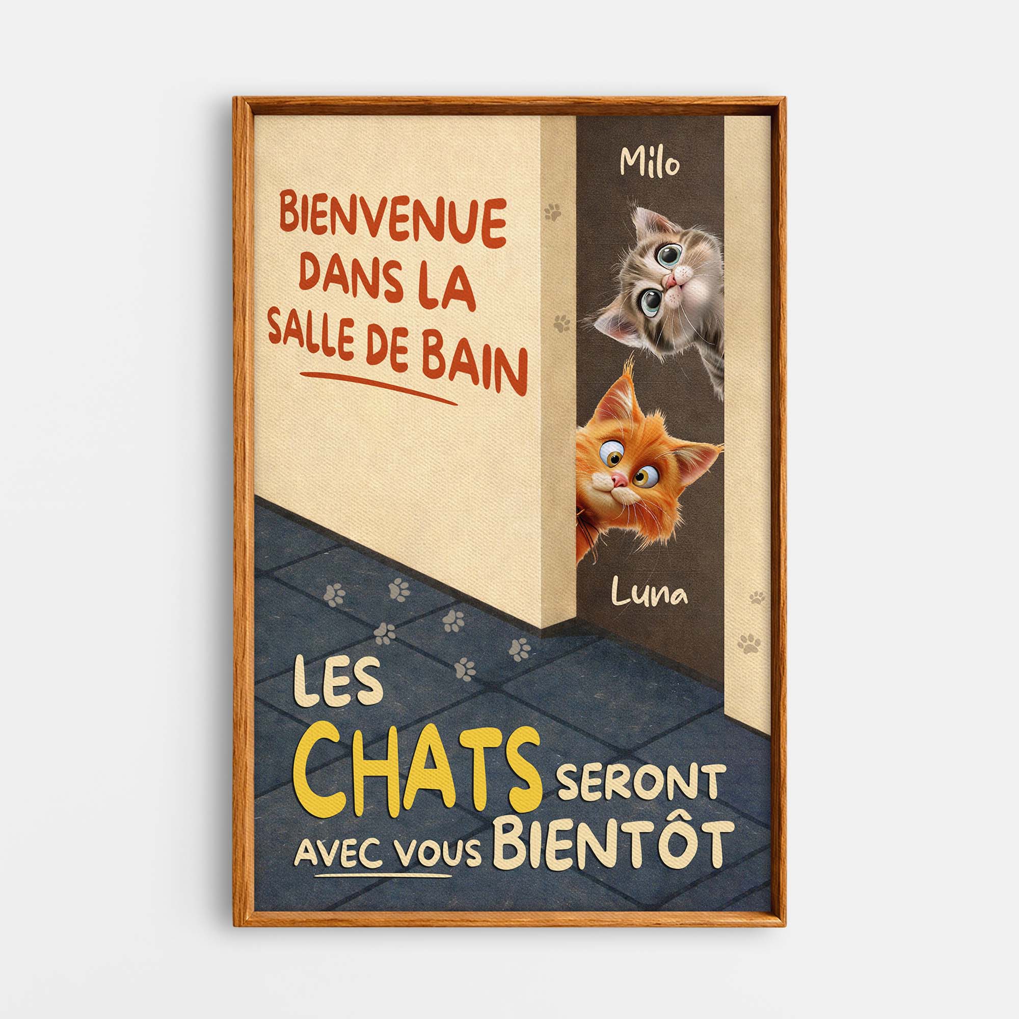 Toile Personnalisable | La Salle De Bain Avec Chat