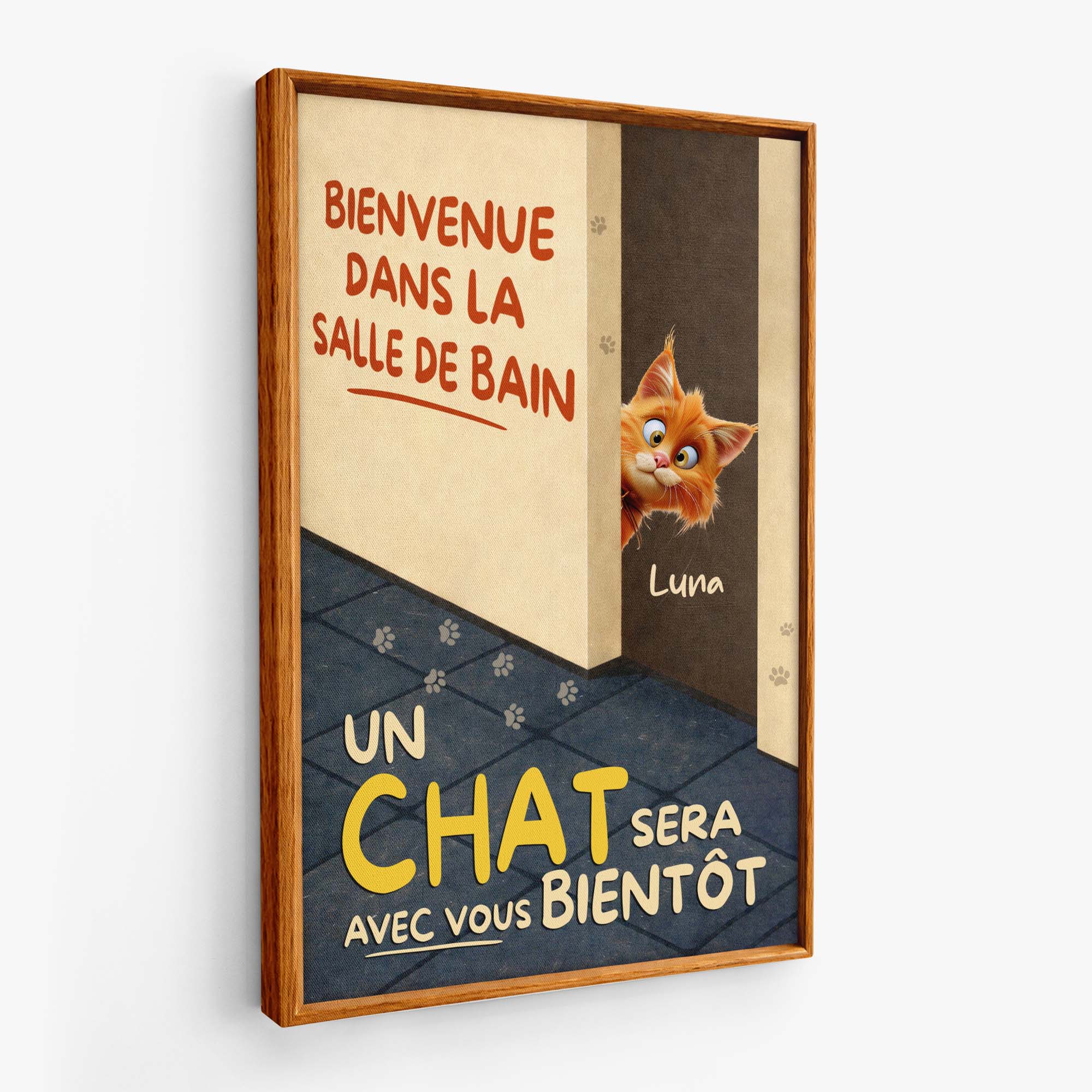 Toile Personnalisable | La Salle De Bain Avec Chat - Image 2