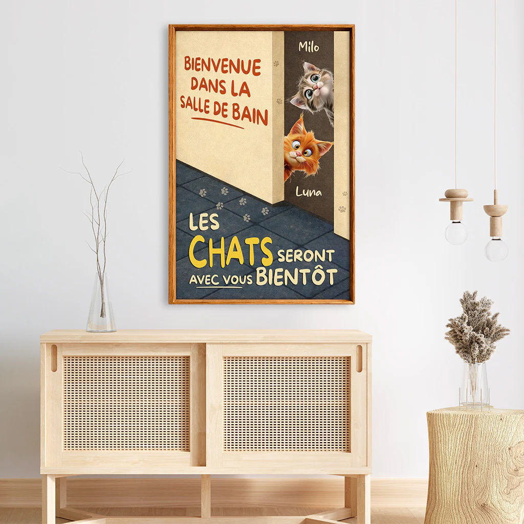 Toile Personnalisable | La Salle De Bain Avec Chat - Image 3