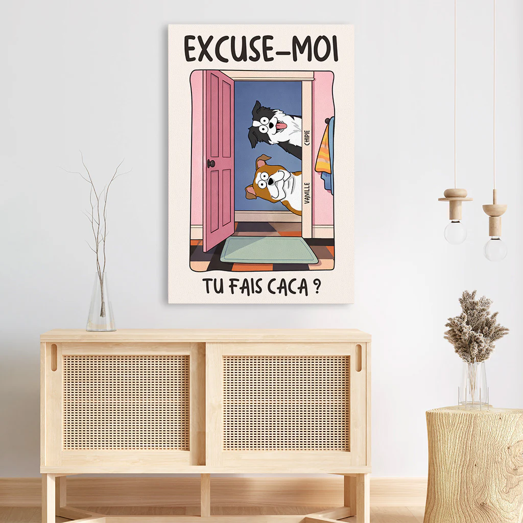 Toile Personnalisée Chien - Excuse-moi - Image 3