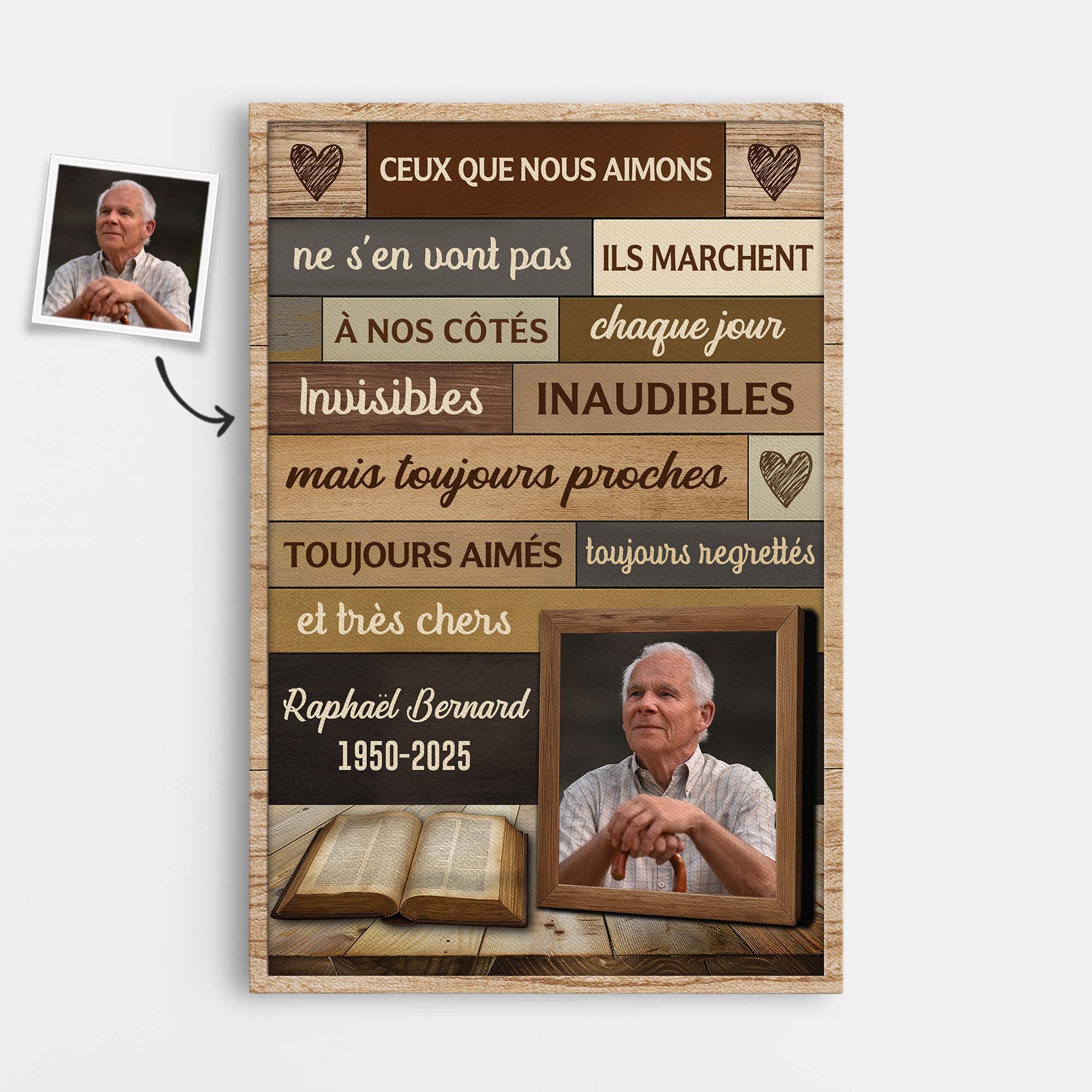 Toile Personnalisée Photo Commemorative - Toujours Proche