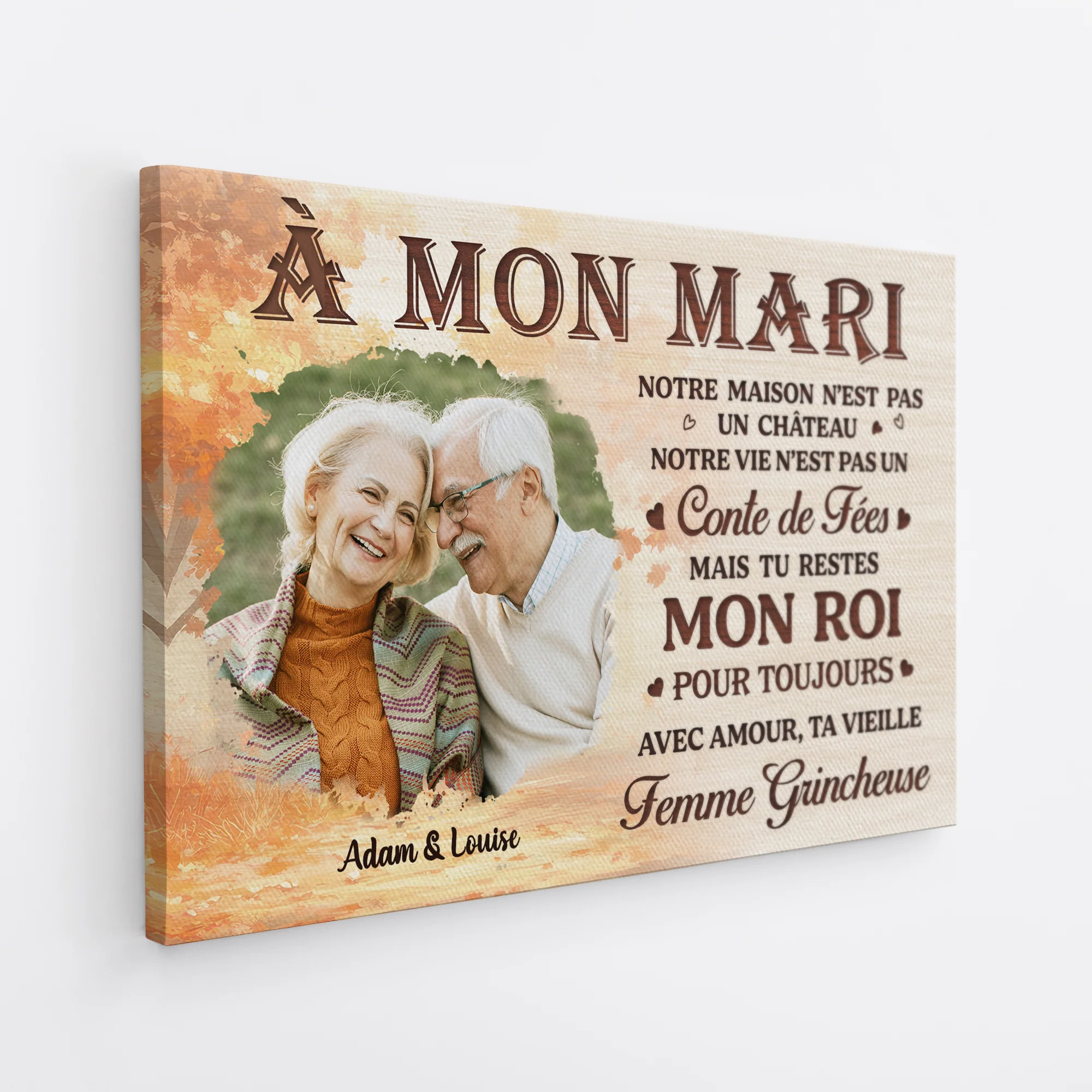 Toile Couple Personnalisé - À Ma Femme/À Mon Mari - Image 2