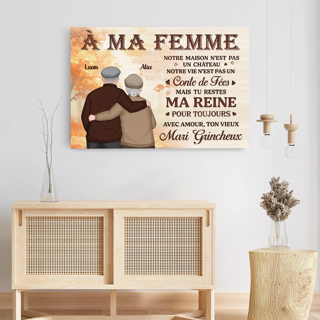 Toile Couple Personnalisé - À Ma Femme/À Mon Mari - Image 3