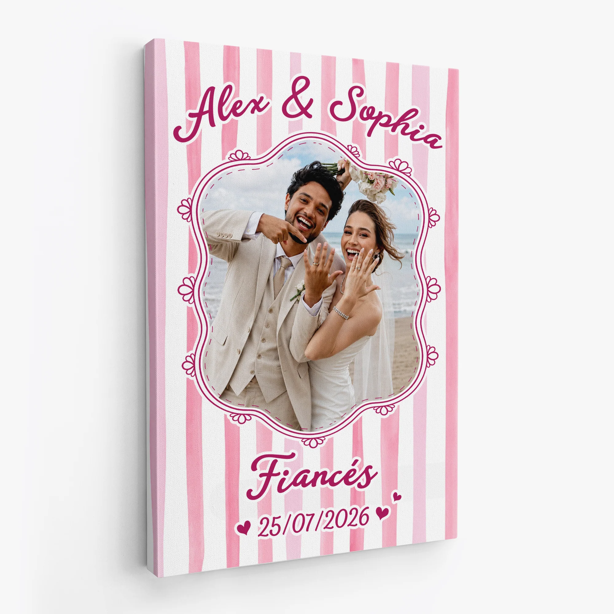 Toile Personnalisée Couple Avec Photo - Fiancés Et Mariés - Image 2