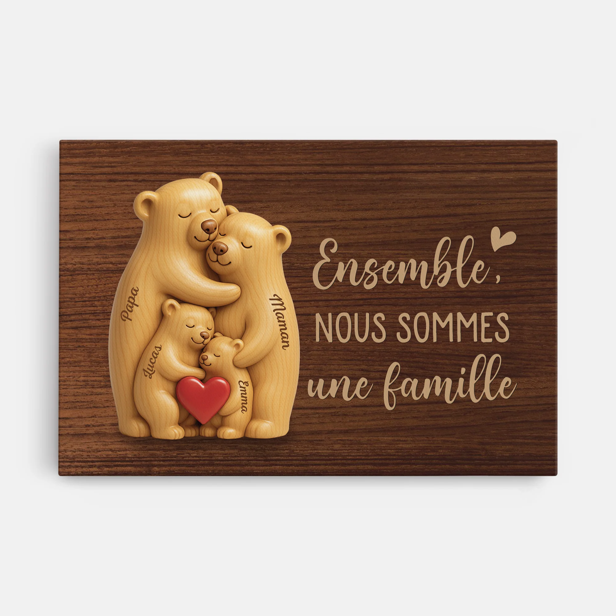 Toile Famille Personnalisée – Ensemble Famille Ours