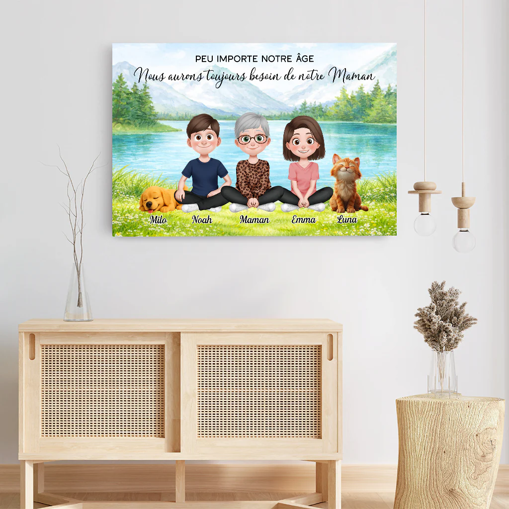 Tableau Maman | Toile Toujours Besoin De Notre Maman Et Papa Personnalisé - Image 3
