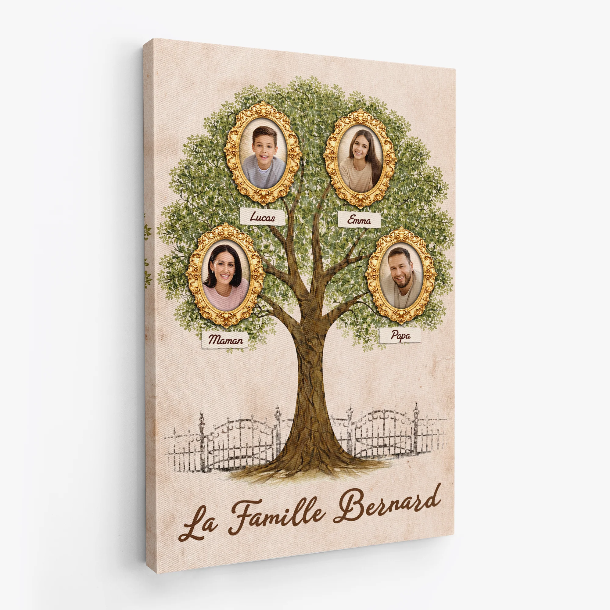 Toile Notre Arbre D’Amour Famille Avec Photo Personnalisée - Image 2