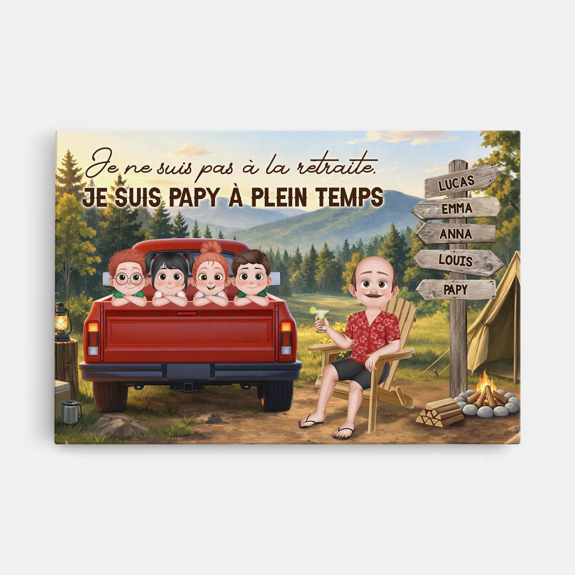 Tableau Personnalisé Maman | Cadeau Retraite Papy Mamie À Plein Temps