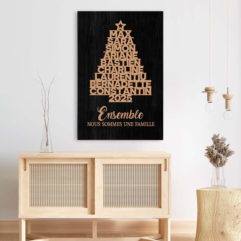 Toile Noël Famille Personnalisée – Ensemble Avec Sapin De Noël - Image 3