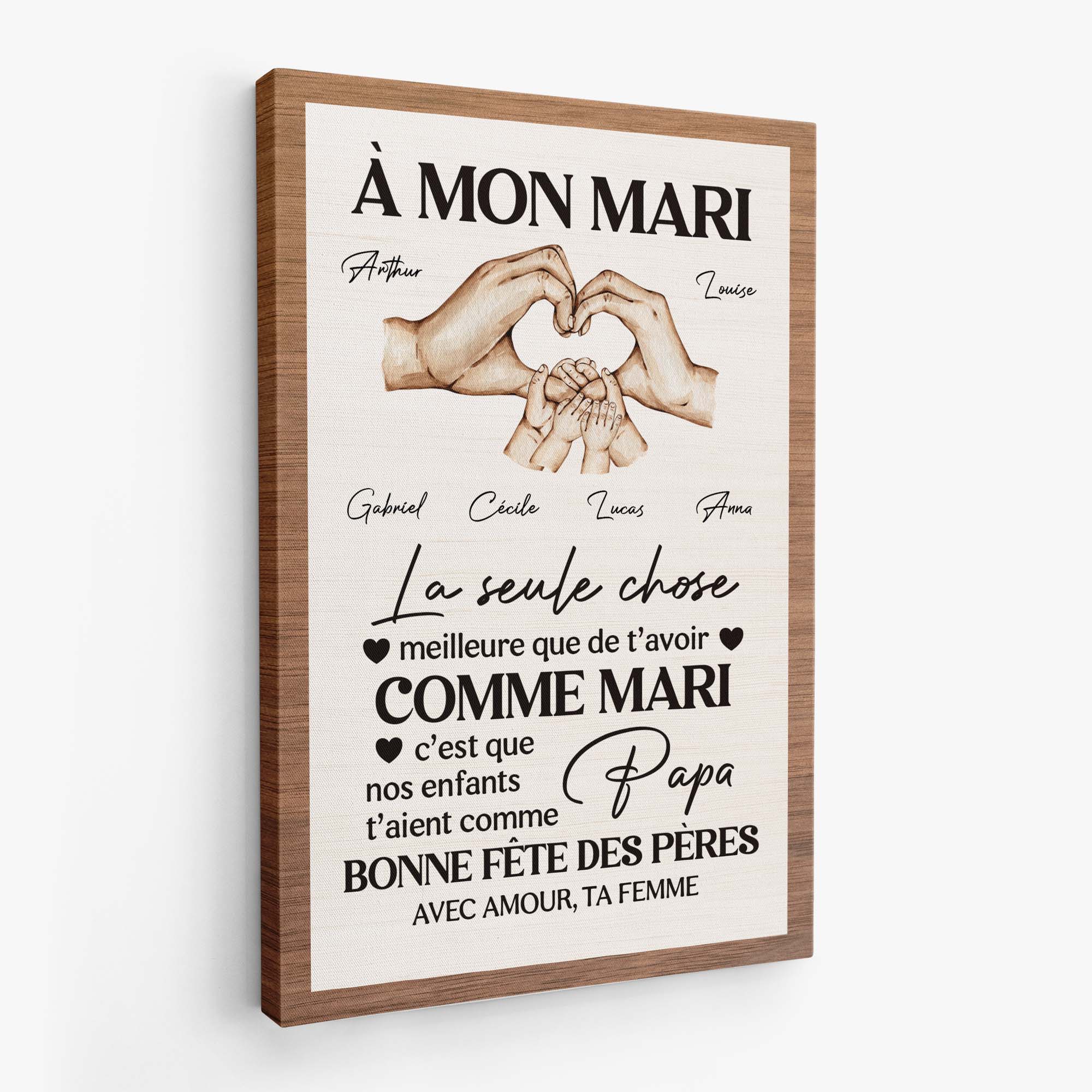 Toile Fête Des Mères Des Pères Personnalisée pour Famille – À Ma Femme - Image 2