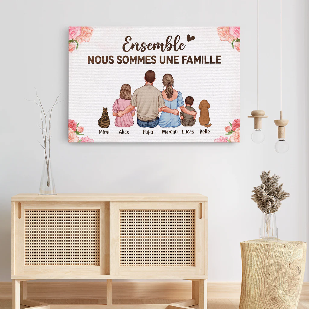 Toile Personnalisée pour Famille – Version Vue De Dos - Image 3