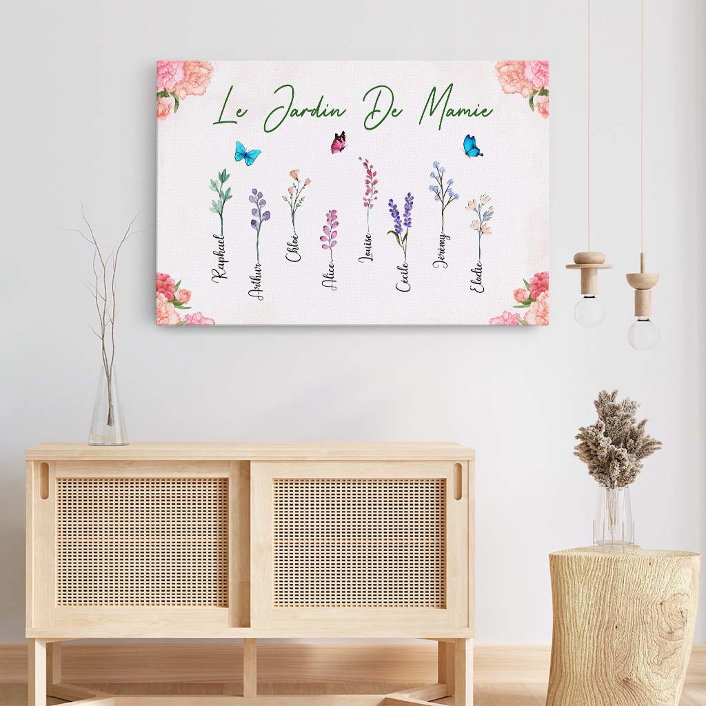 Toile Personnalisée Mamie - Le Jardin De Mamie - Jolies Fleurs - Image 3