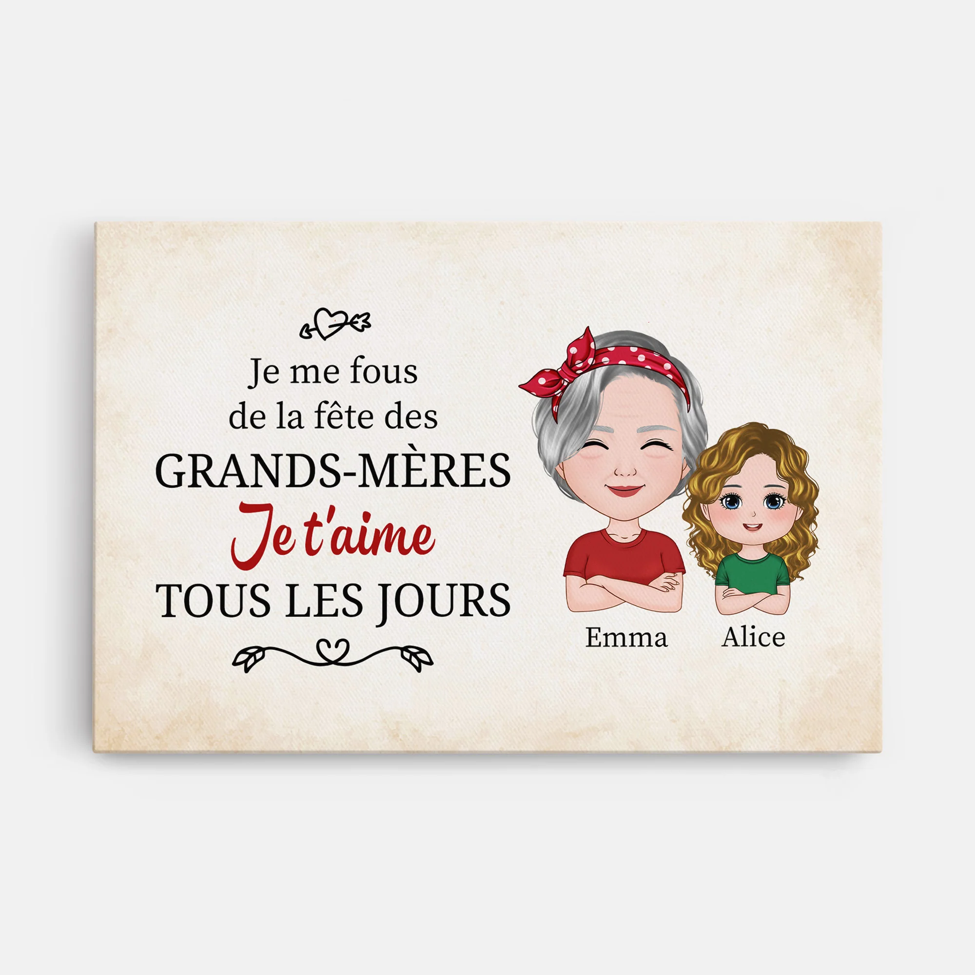 Toile Personnalisée Mamie - Je Me Fous De La Fête Des Grands-Mères