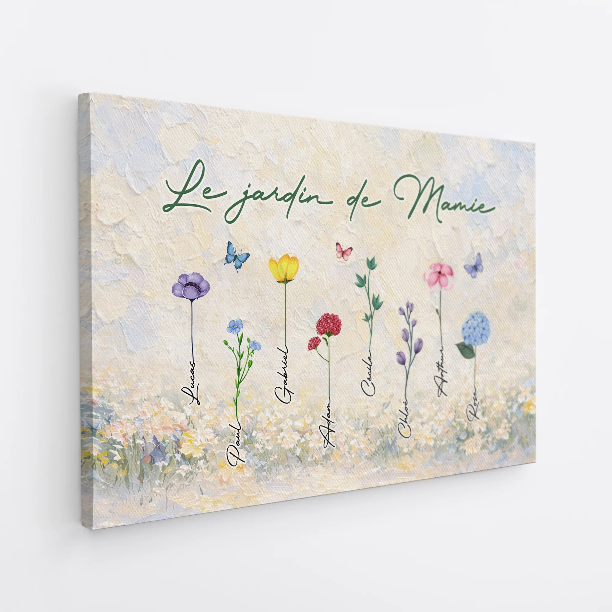 Toile Personnalisée Prénom - Le Jardin De Maman/Mamie Style Pastel À L'huile - Image 2
