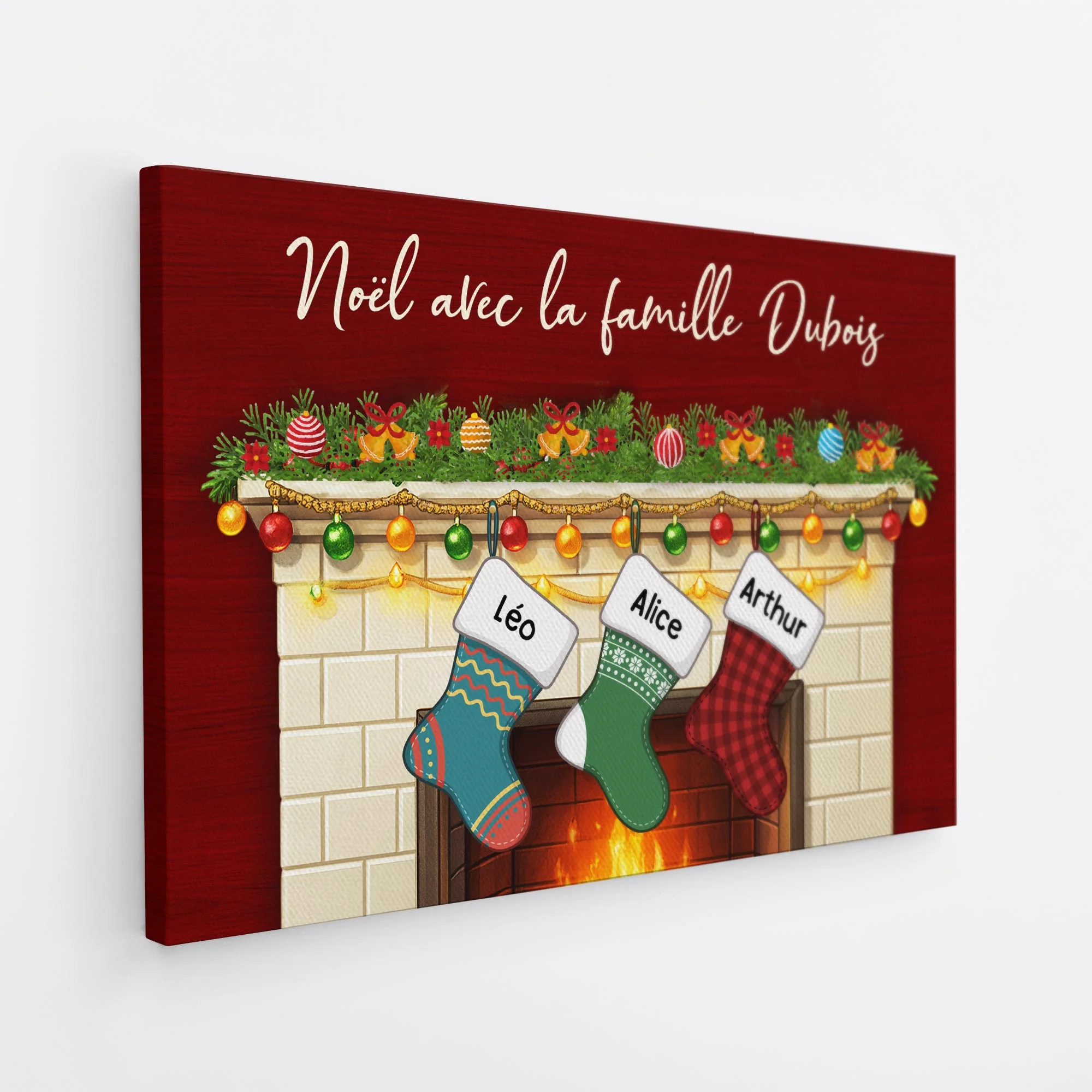 Toile Noël Avec Famille Personnalisée - Image 2