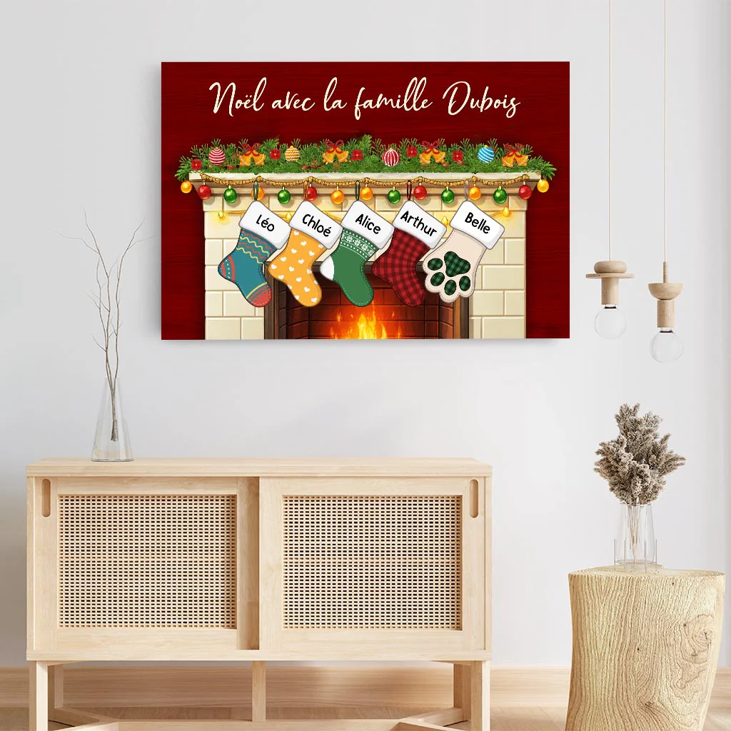 Toile Noël Avec Famille Personnalisée - Image 3