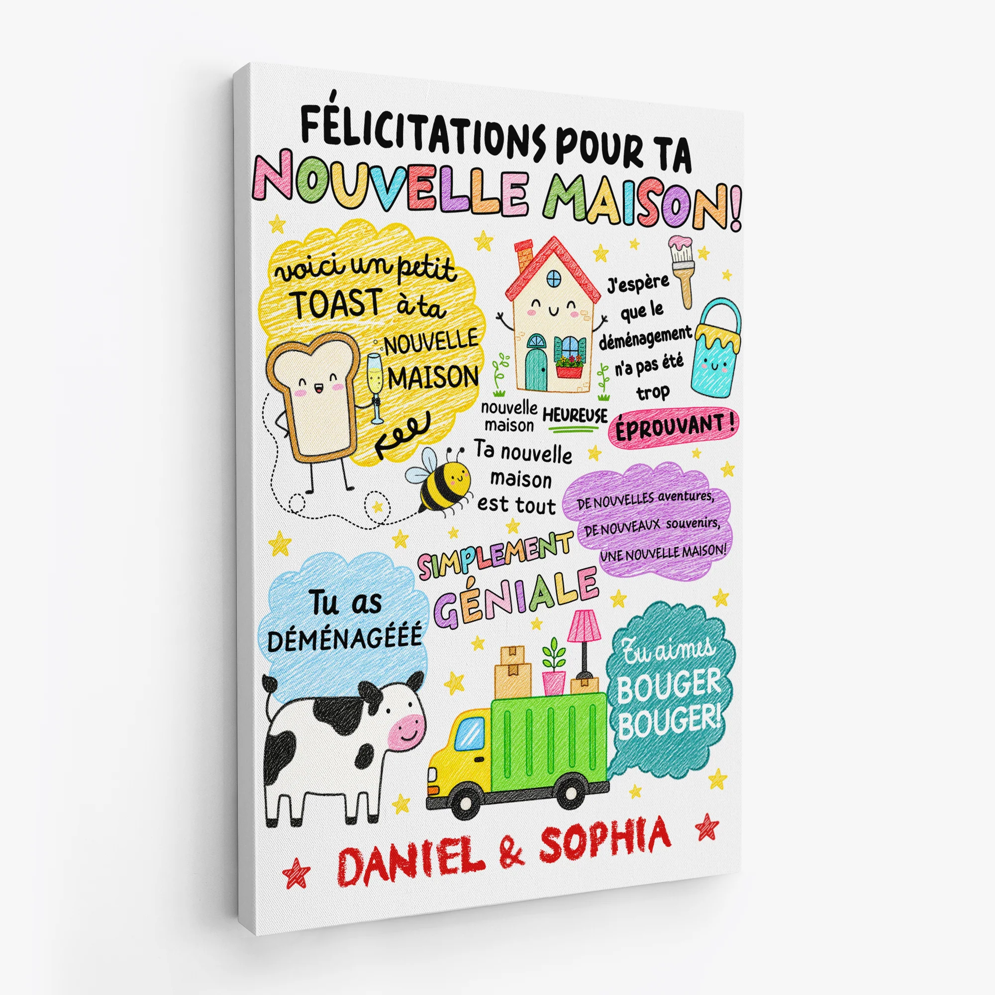 Toile Personnalisée Pour Crémaillère - Cadeau De Félicitations Pour Nouvelle Maison - Image 2
