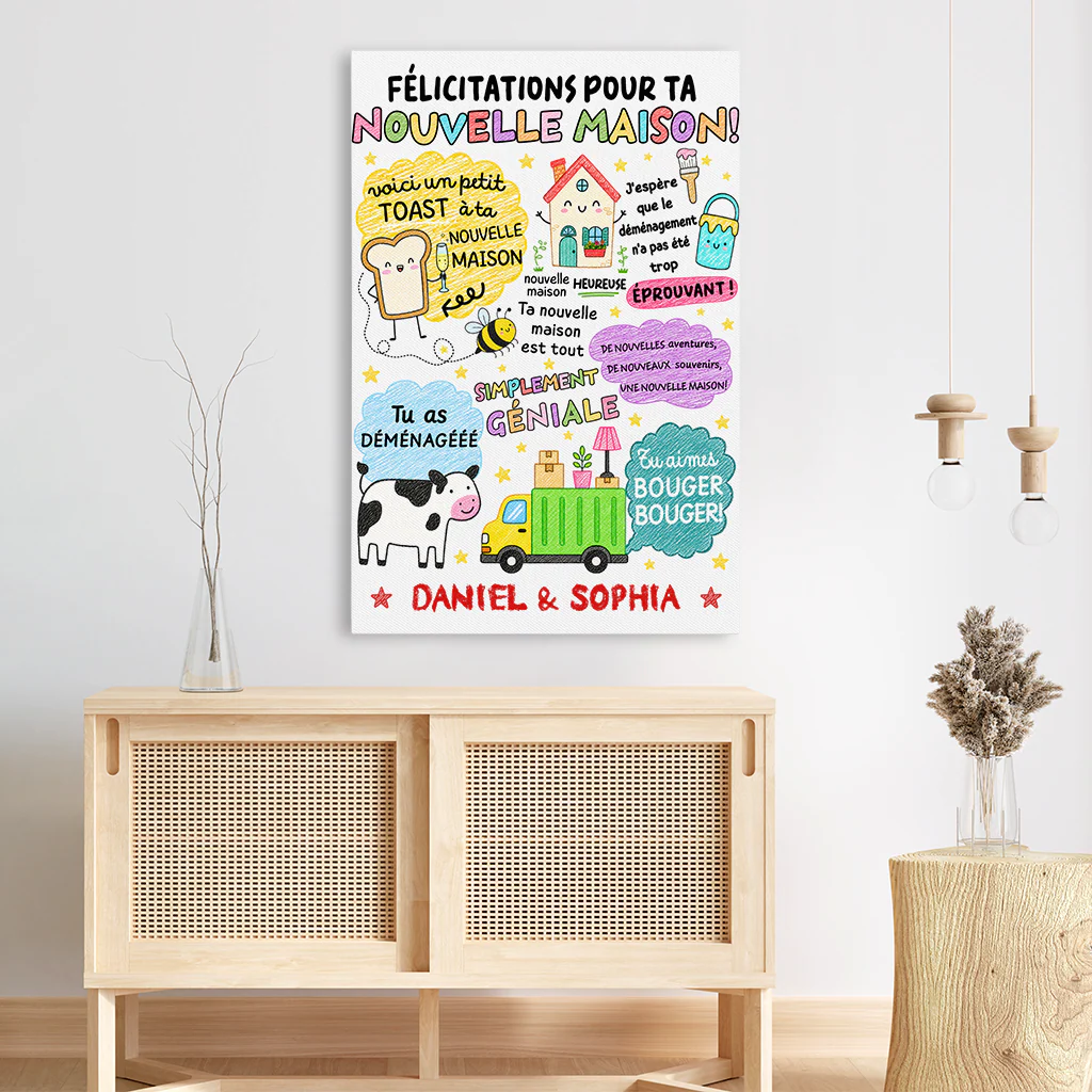 Toile Personnalisée Pour Crémaillère - Cadeau De Félicitations Pour Nouvelle Maison - Image 3