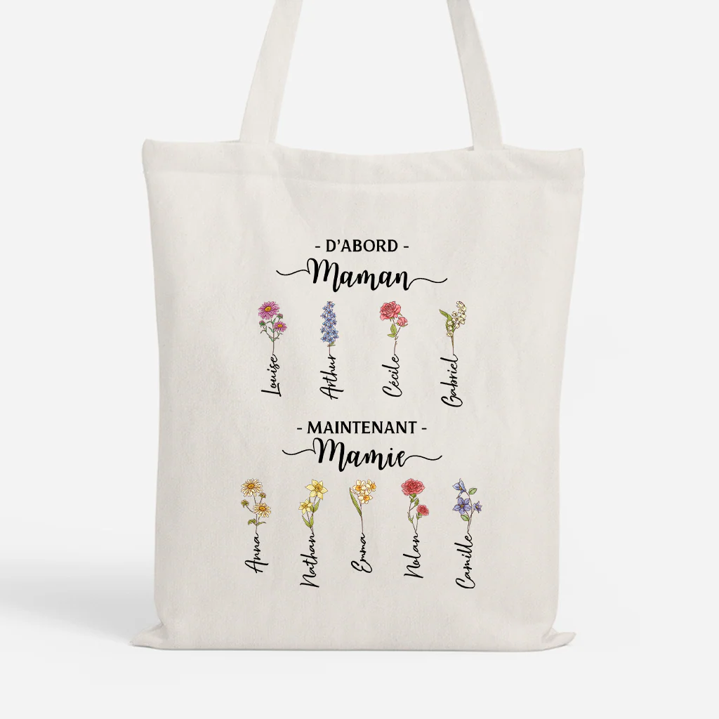 Tote Bag À Personnaliser - D'abord Maman Maintenant Mamie