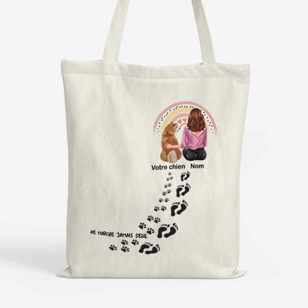 Tote Bag Personnalisé Chien | Ne Marche Jamais Seule Version Chien