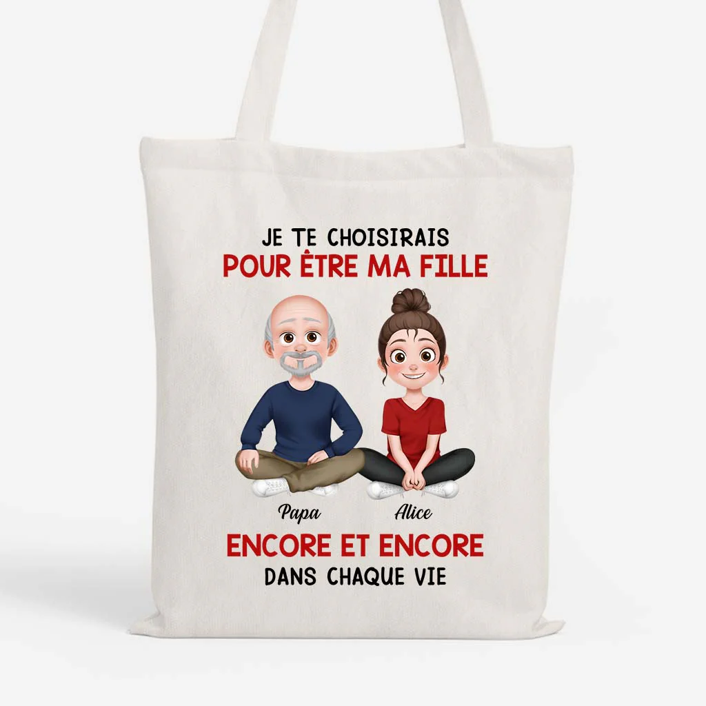 Tote Bag Personnalisé Famille - Je Te Choisirais Comme Fille Fils