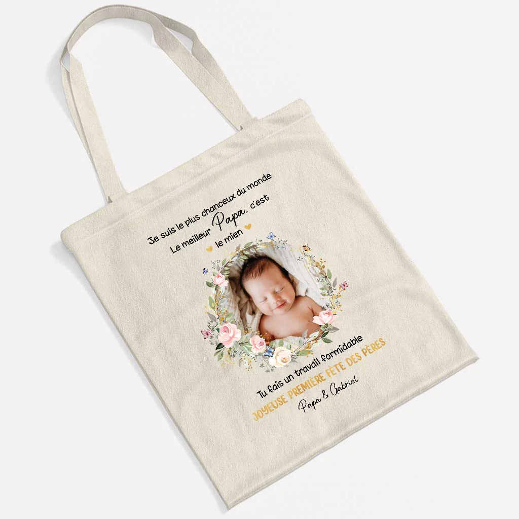 Tote Bag Personnalisé Photo - Première Fête Des Maman Papa - Image 2